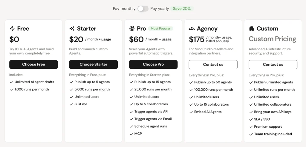 mindstudio-prix-mensuel